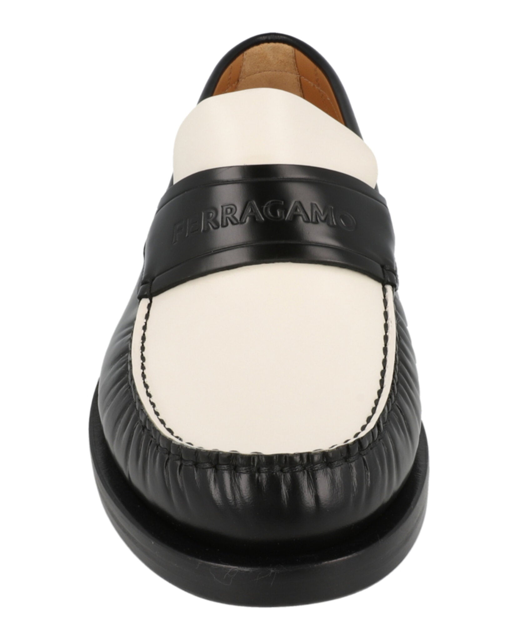Ferragamo Mens Fillmore Embossed Moccasin Loafers - Extra Wide Width