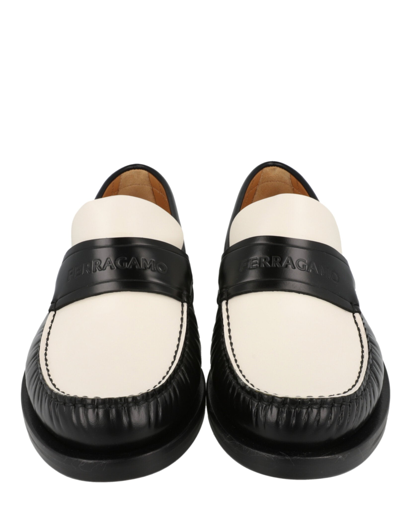 Ferragamo Mens Fillmore Embossed Moccasin Loafers - Extra Wide Width