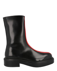 Ferragamo Mens Florentia Contrasting Insert Ankle Boots Black