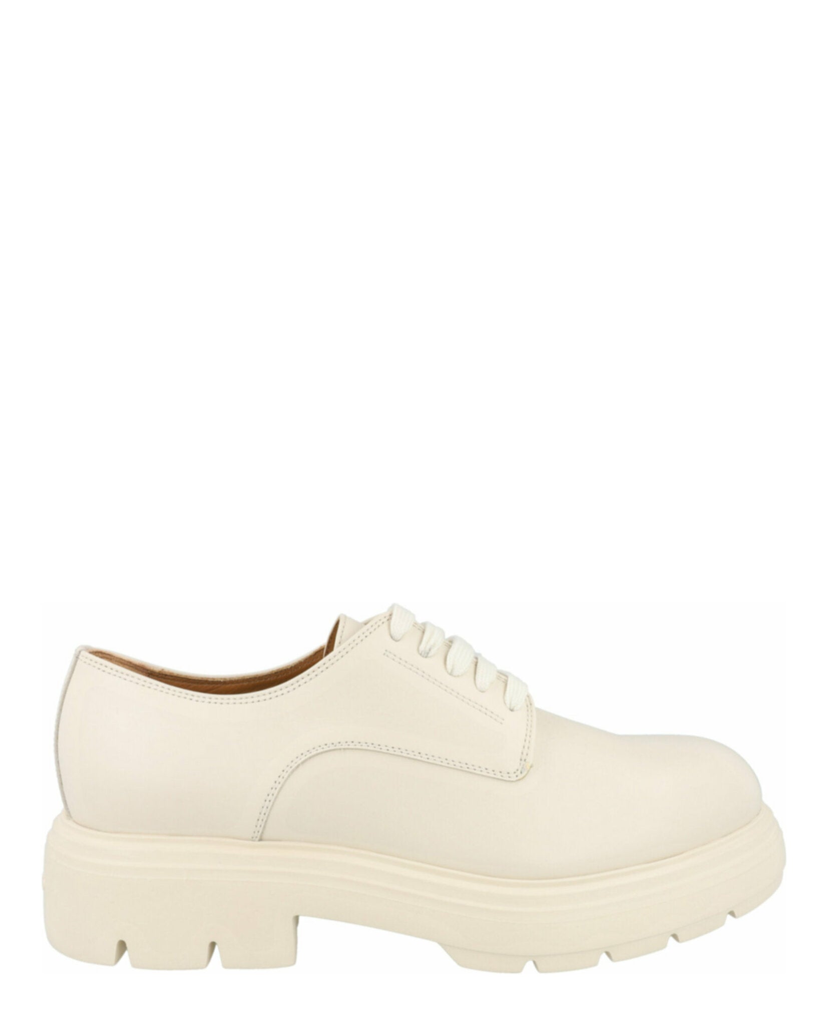 Ferragamo Devis Leather Derby Shoes 7.5 / White