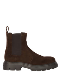 Ferragamo Mens Doran Suede Chelsea Boots