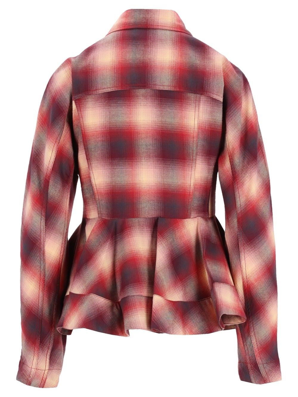 Ganni Women Red Checked Flannel Shirt