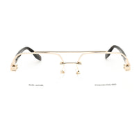 Marc Jacobs Eyeglasses Aviator Semi Rim, Gold Havana Frame and Clear Demo Lenses Lens MARC714006J00