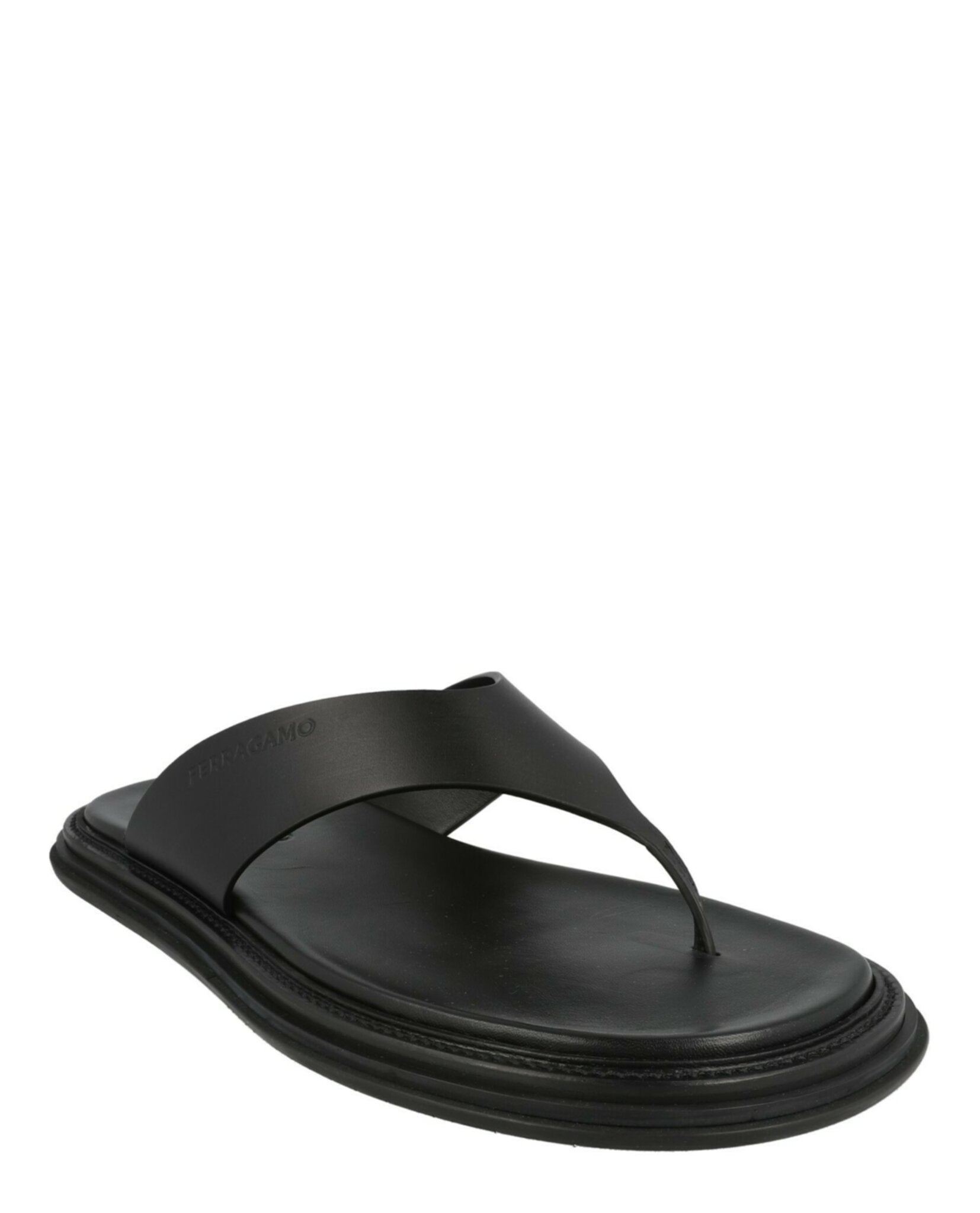 Ferragamo Mens Dory Leather Sandals