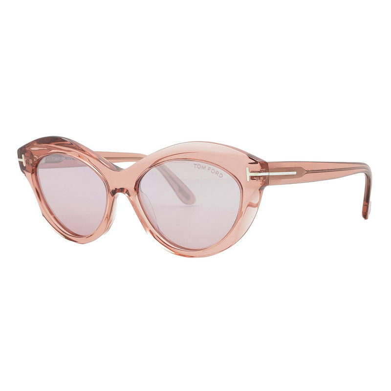Tom Ford Tom Ford Sunglasses Cat Eye Full Rim, Shiny Black Frame and Smoke Mirror Lens FT111101C