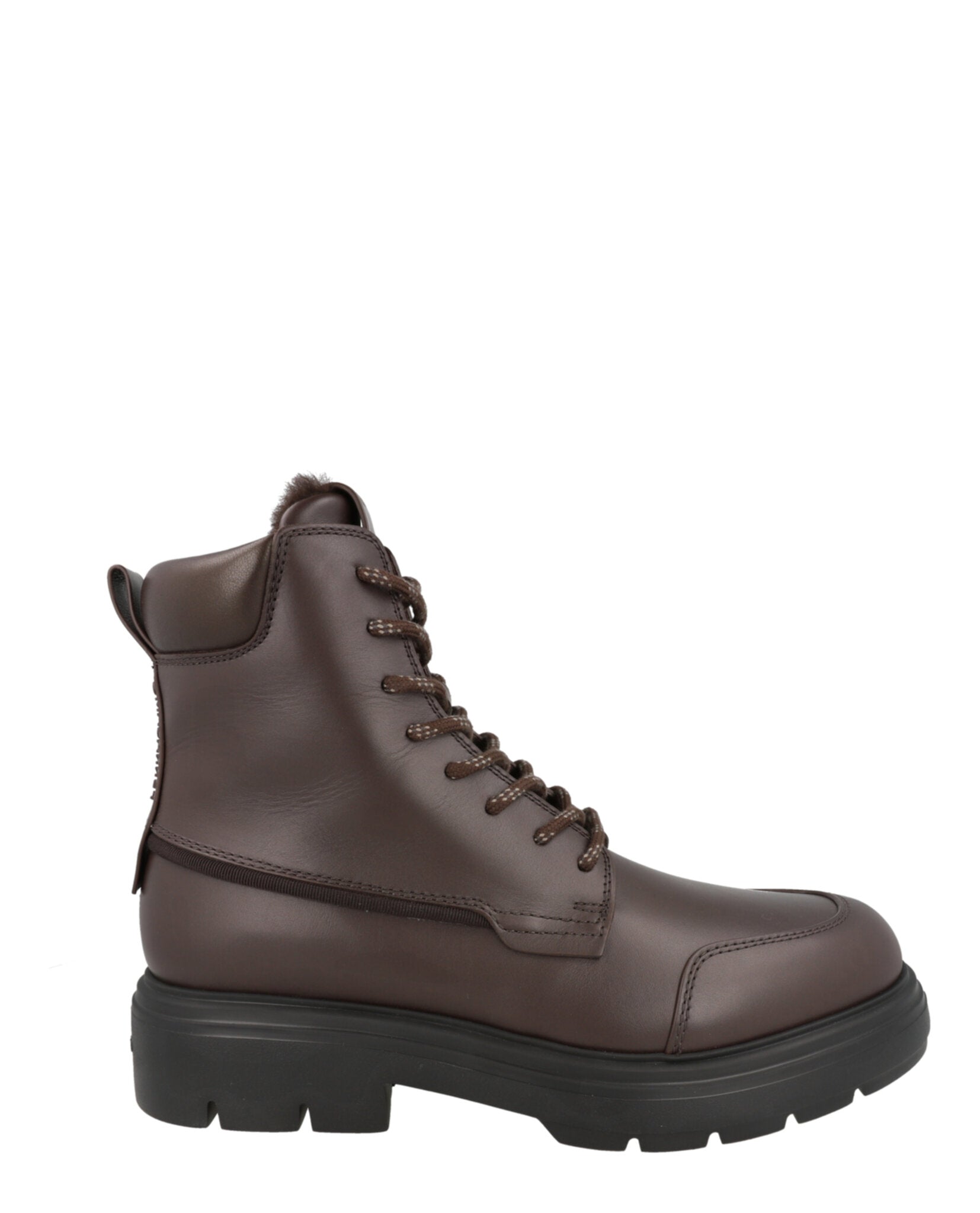 Ferragamo Ferragamo Mens Corallo Leather Combat Boots