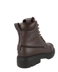 Ferragamo Ferragamo Mens Corallo Leather Combat Boots