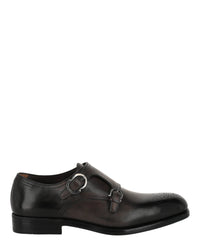 Ferragamo Mens Brighton Monk Strap Shoes - Extra Wide Width