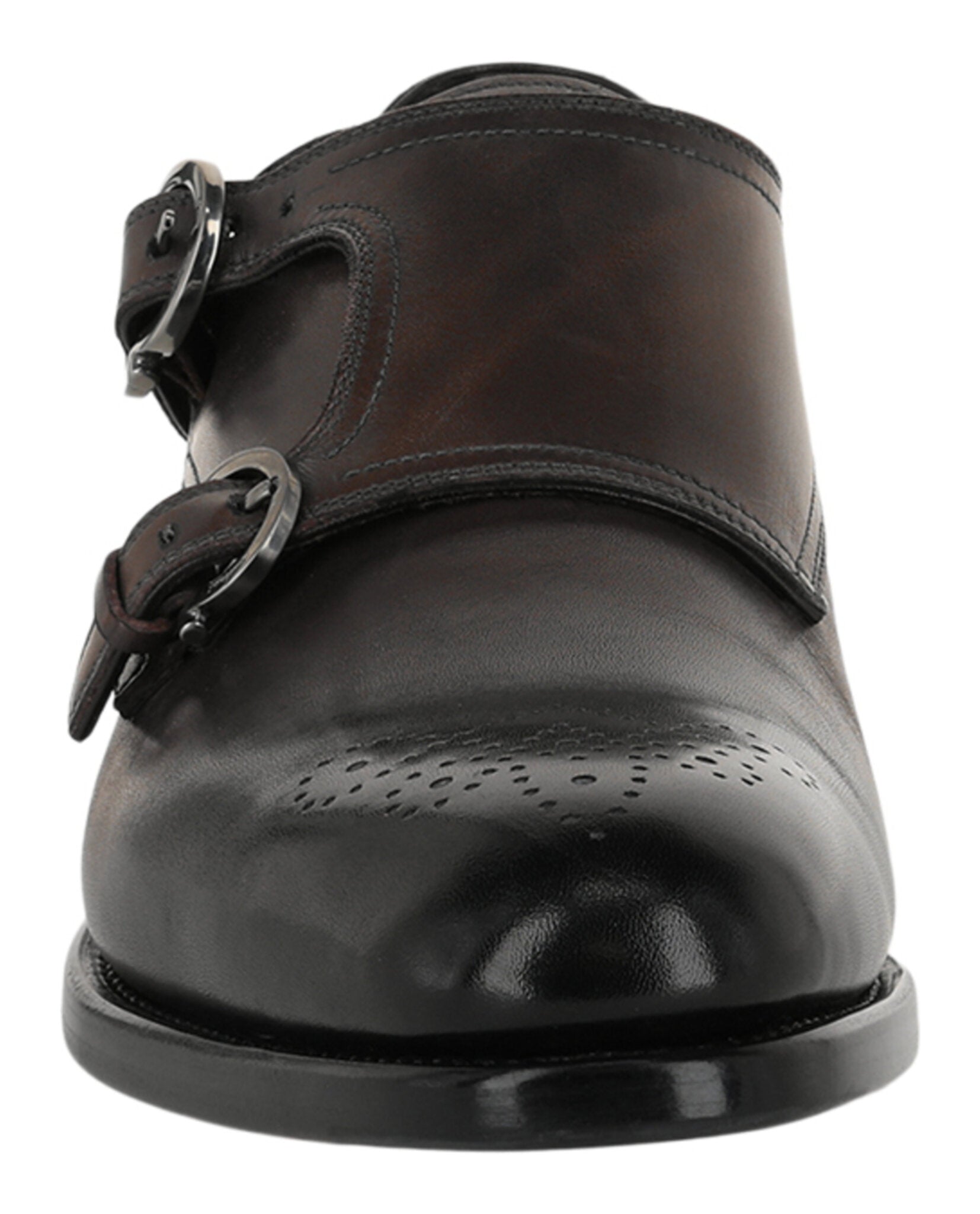 Ferragamo Mens Brighton Monk Strap Shoes - Extra Wide Width