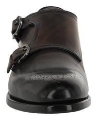 Ferragamo Mens Brighton Monk Strap Shoes - Extra Wide Width