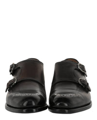 Ferragamo Mens Brighton Monk Strap Shoes - Extra Wide Width