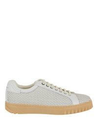 Ferragamo Mens Cube 17 Woven Leather Sneakers