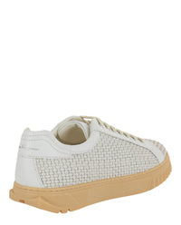 Ferragamo Mens Cube 17 Woven Leather Sneakers