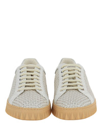 Ferragamo Mens Cube 17 Woven Leather Sneakers
