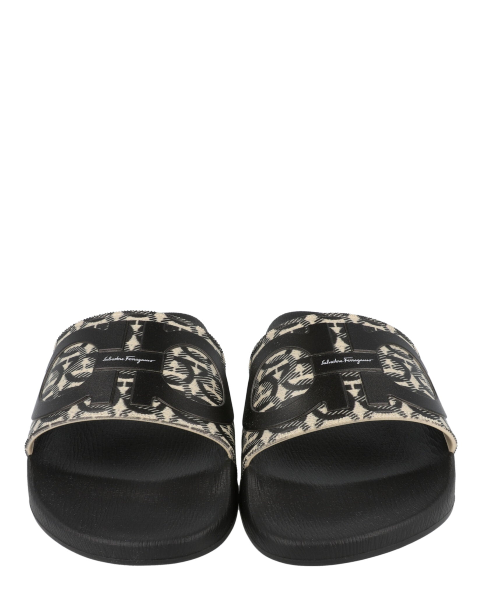Ferragamo Mens Groovy Dual Gancini Slides