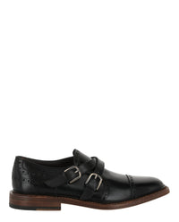Ferragamo Mens Samson Monk Strap Shoes - Extra Wide Width