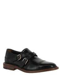 Ferragamo Mens Samson Monk Strap Shoes - Extra Wide Width