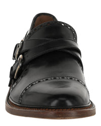 Ferragamo Mens Samson Monk Strap Shoes - Extra Wide Width