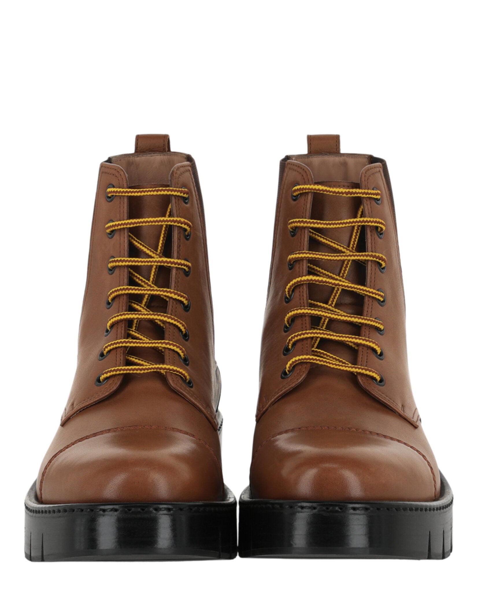 Ferragamo Mens Rosco Leather Combat Boots
