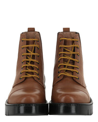 Ferragamo Mens Rosco Leather Combat Boots