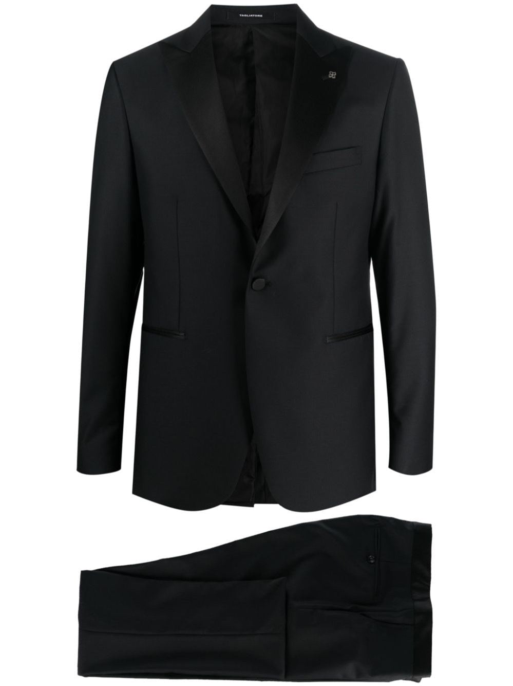 Tagliatore Men Black Wool Tuxedo