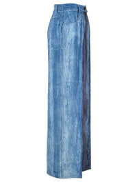 Forte_Forte Women Degradé Denim Velvet Wide Leg Pants Delavè