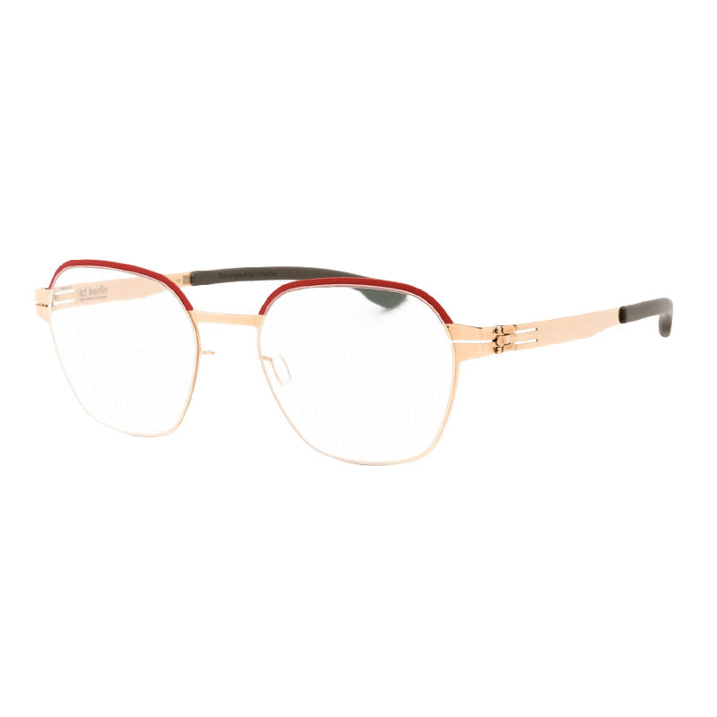IC! Berlin Eyeglasses Round Full Rim, Rogochi Pop Rose-Gold Frame and Clear Demo Lenses Lens THEDAM16100810