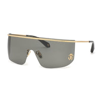 Roberto Cavalli Sunglasses Shield Rimless, Shiny Rose Gold Frame and Grey Lens SRC012M0300