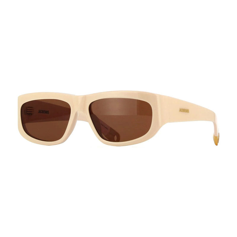 Jacquemus Sunglasses Square Full Rim, Shiny Black Frame and Grey Lens JAC/2C1
