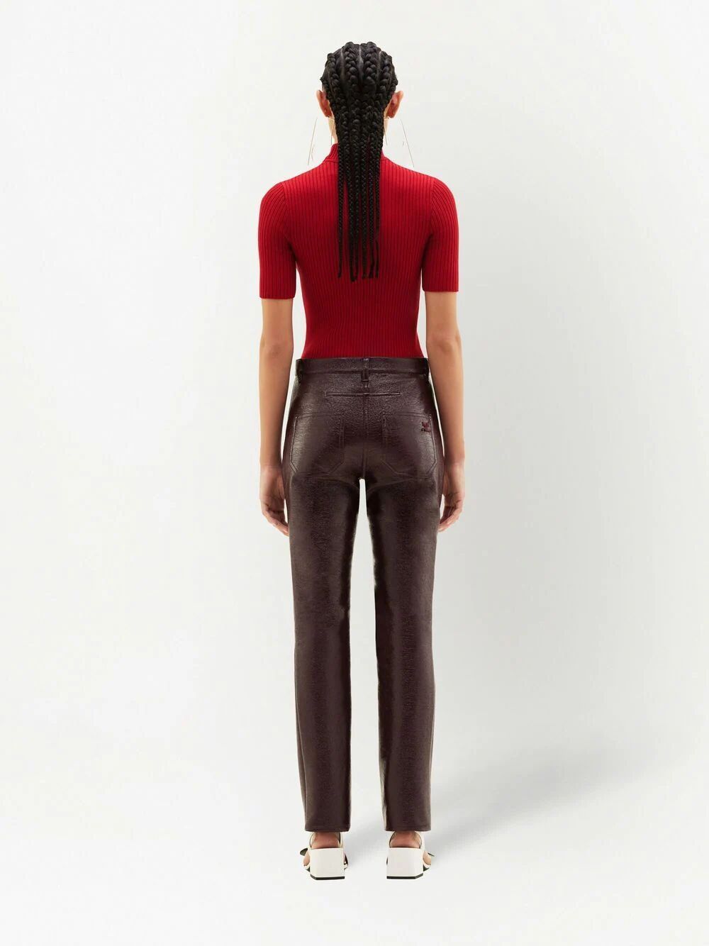 COURREGES Courreges Women Reedition Short Sleeves Ribbed Knitted Sweater