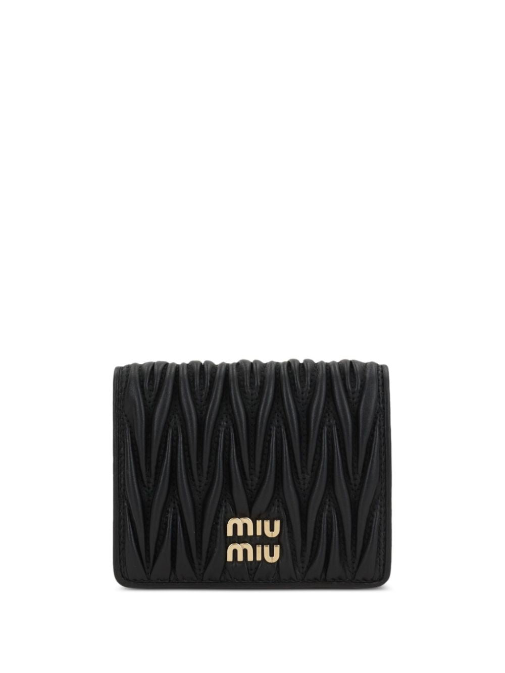 MIUMIU Small Matelassé Nappa Leather Wallet With Snap Closure Women