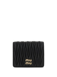 MIUMIU Small Matelassé Nappa Leather Wallet With Snap Closure Women