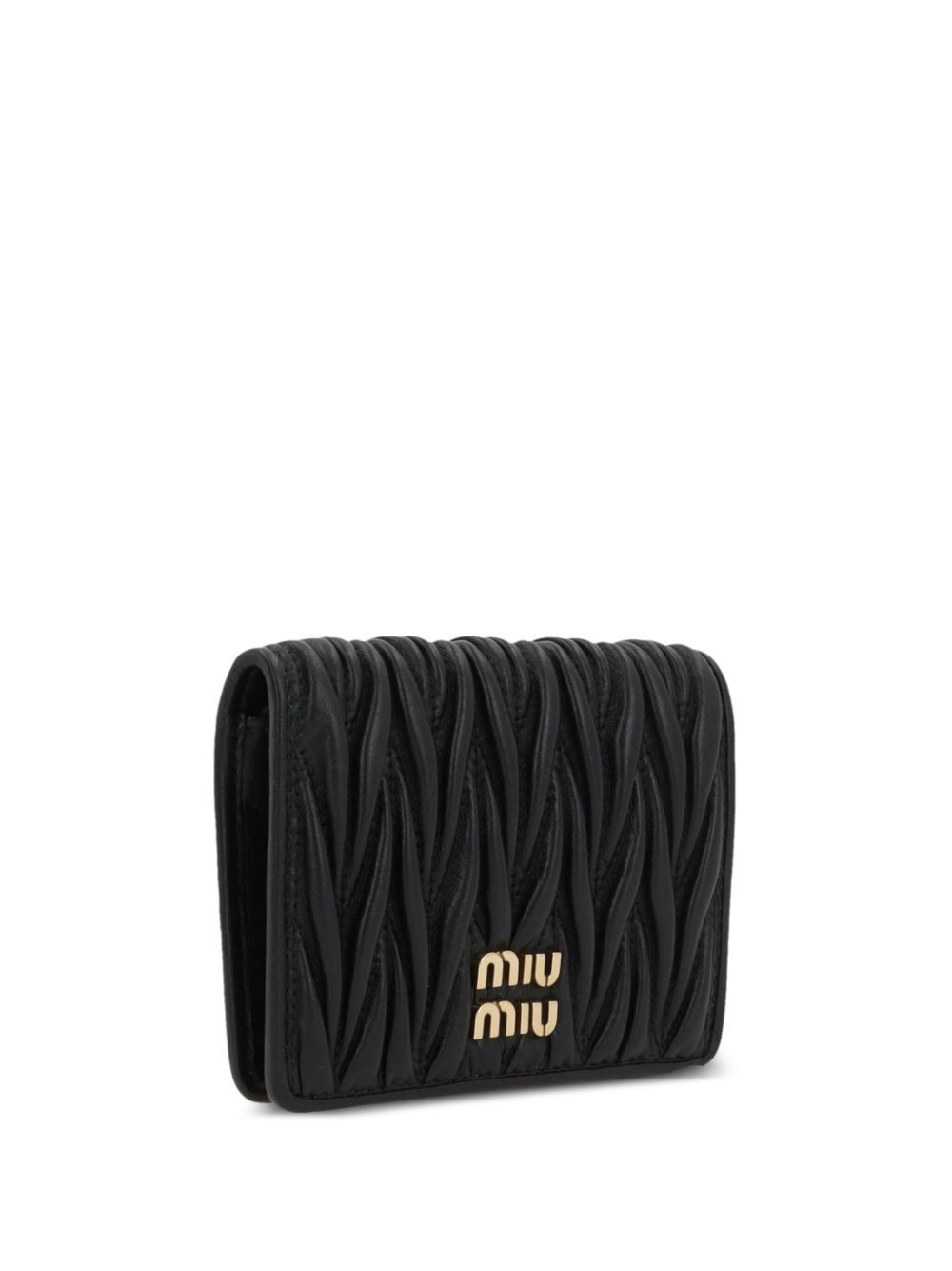 MIUMIU Small Matelassé Nappa Leather Wallet With Snap Closure Women