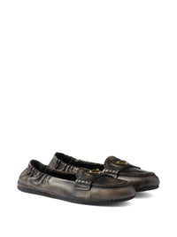 PRADA Deconstructed And Flexible Nappa Leather Loafers Women