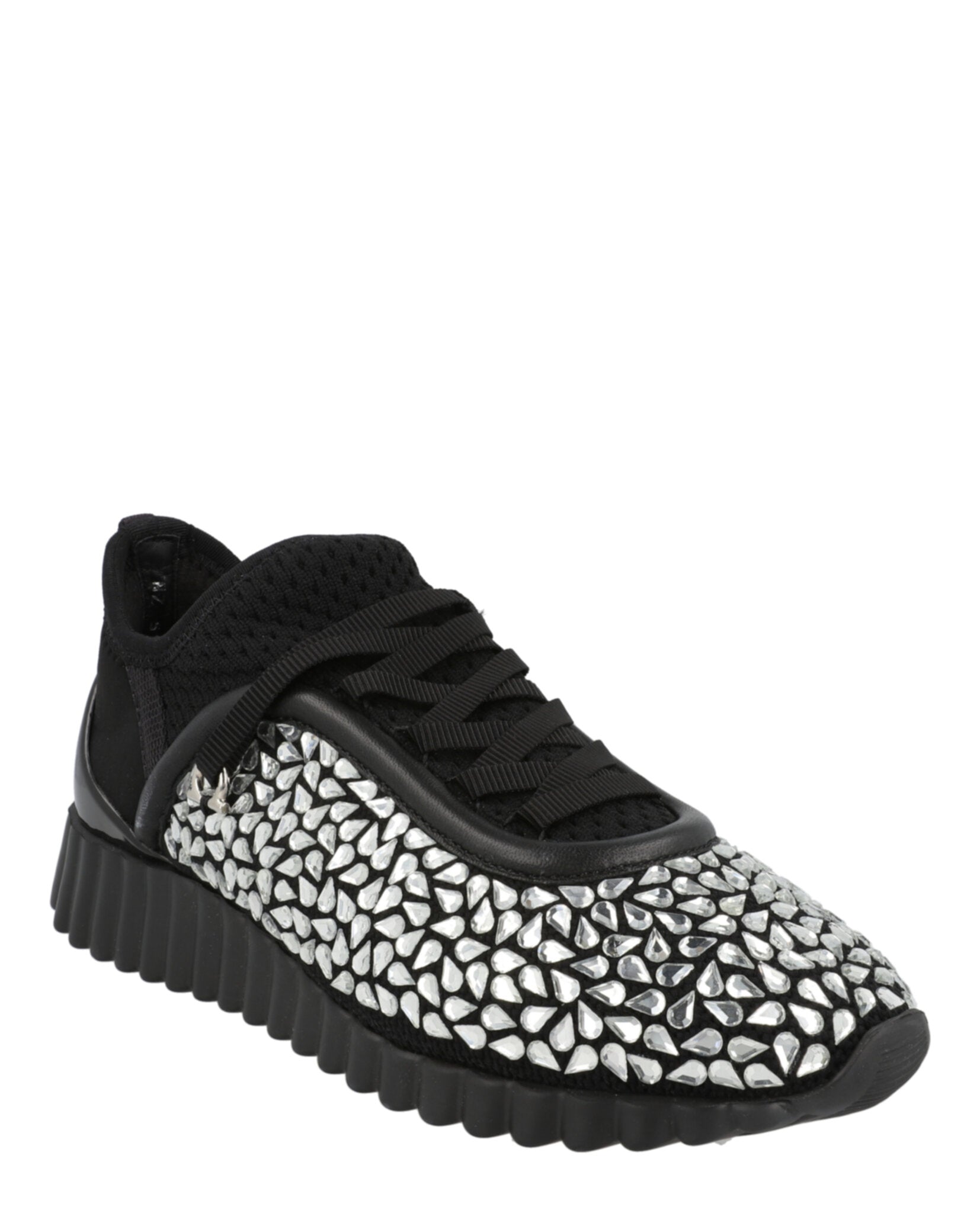 Ferragamo Womens Crystal-Embellished Sneakers