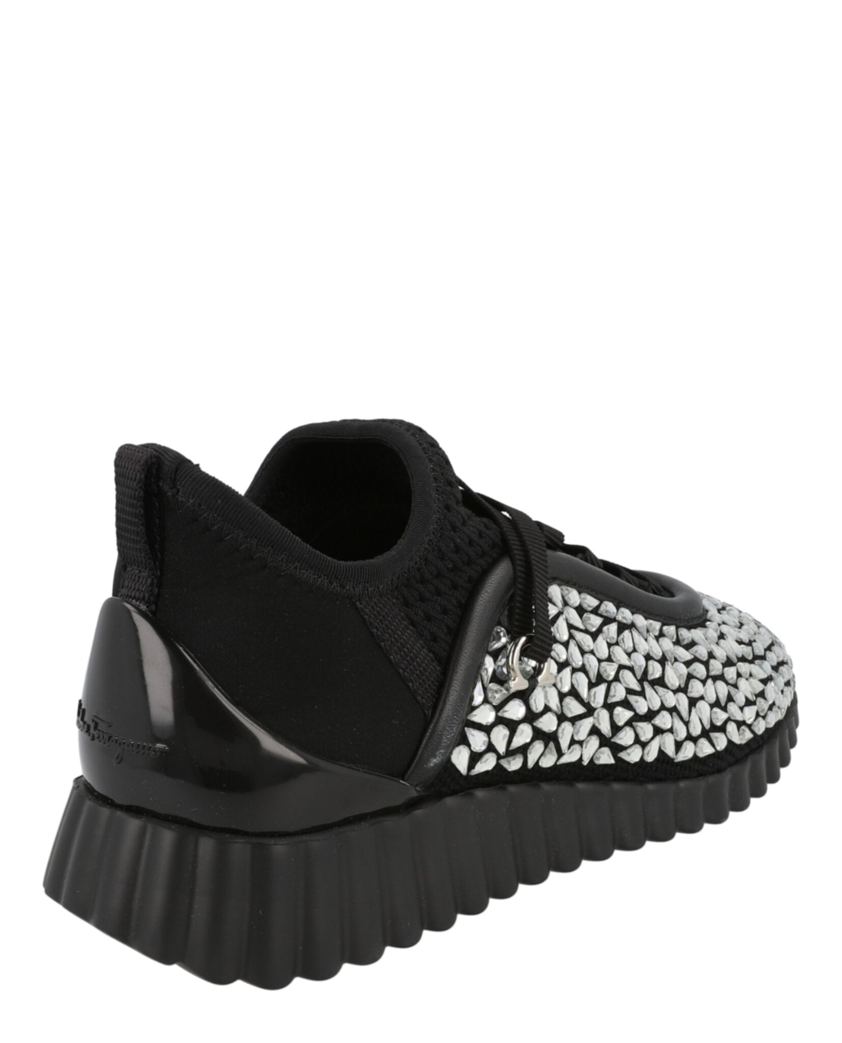 Ferragamo Womens Crystal-Embellished Sneakers