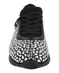 Ferragamo Womens Crystal-Embellished Sneakers