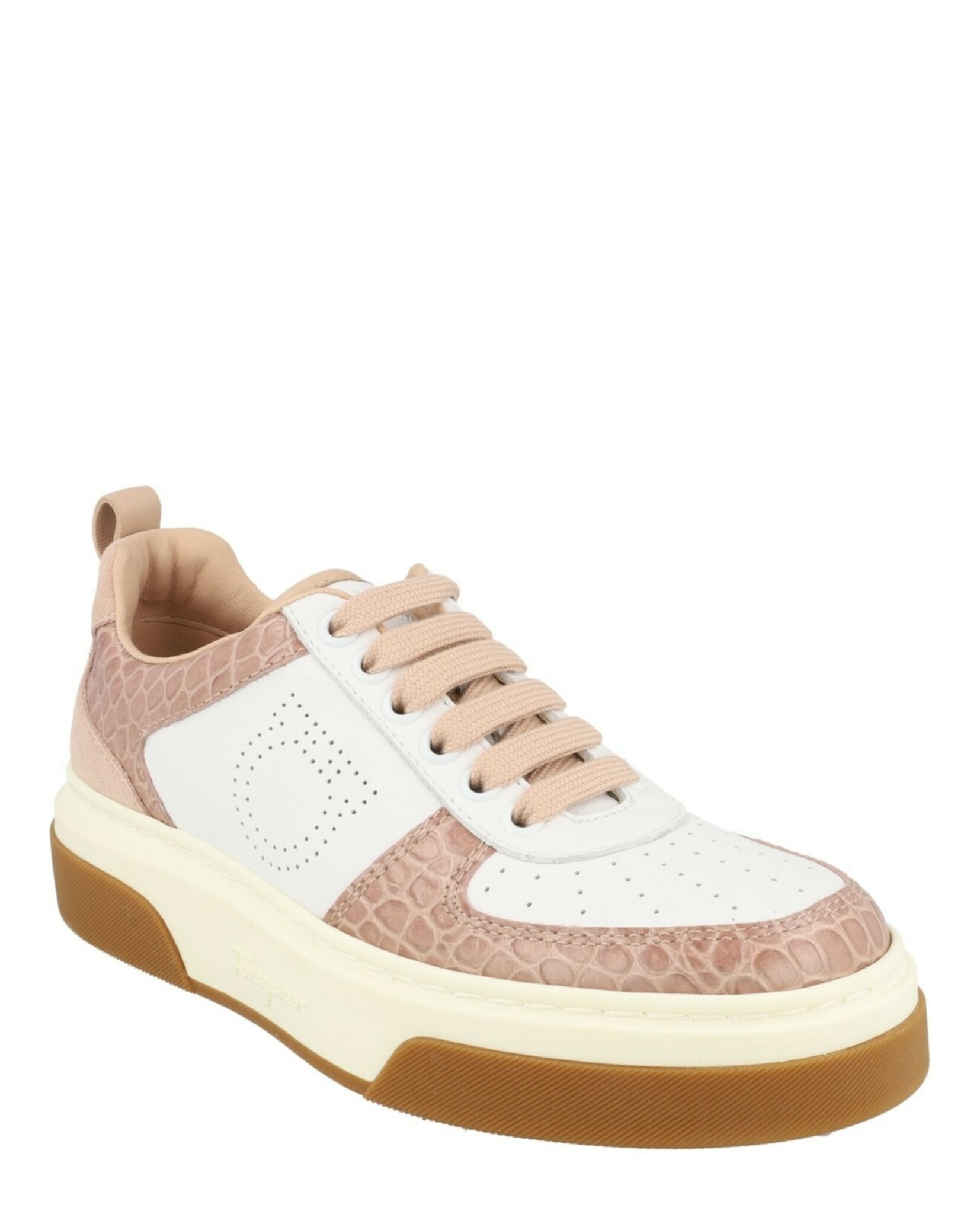 Ferragamo Womens Cassina Low Leather Sneakers