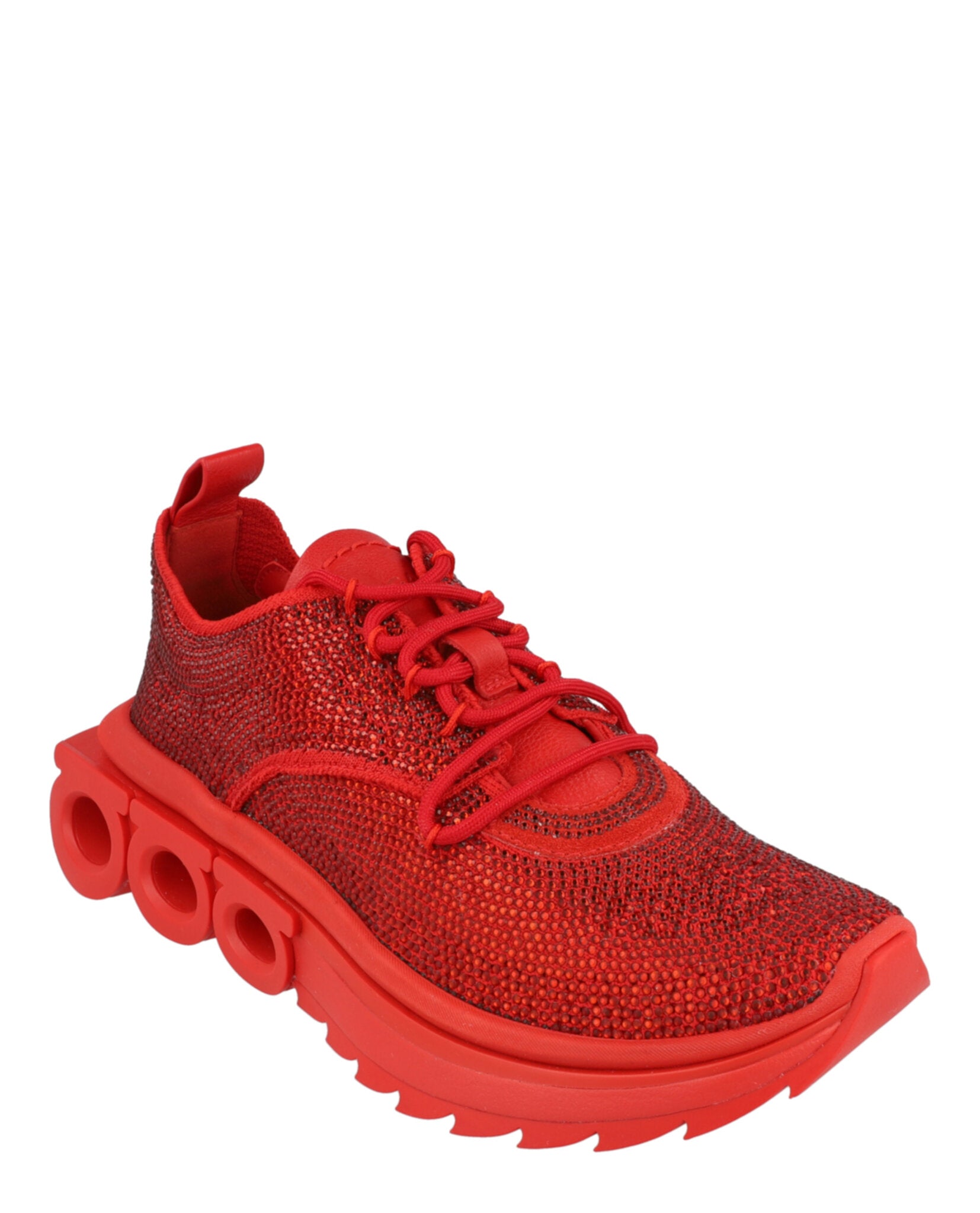 Ferragamo Womens Nima Strass Crystal Embellished Sneakers