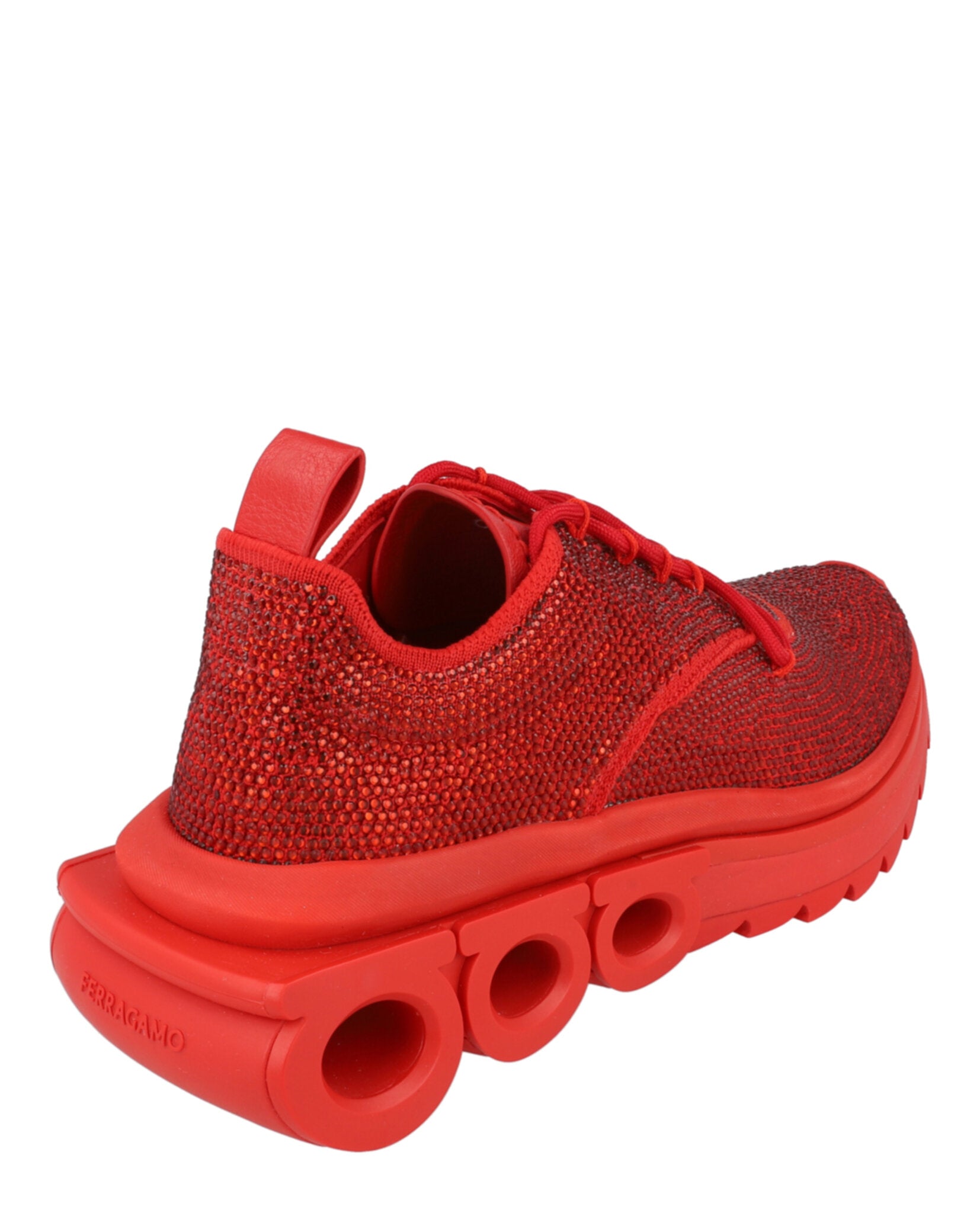 Ferragamo Womens Nima Strass Crystal Embellished Sneakers