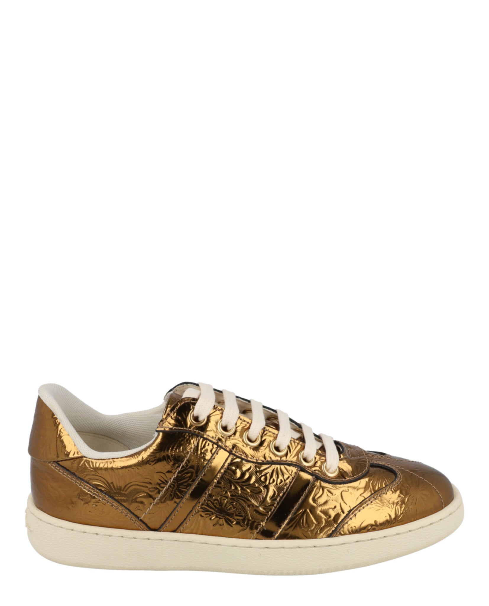 Ferragamo Womens Faith Metallic Sneakers Brown