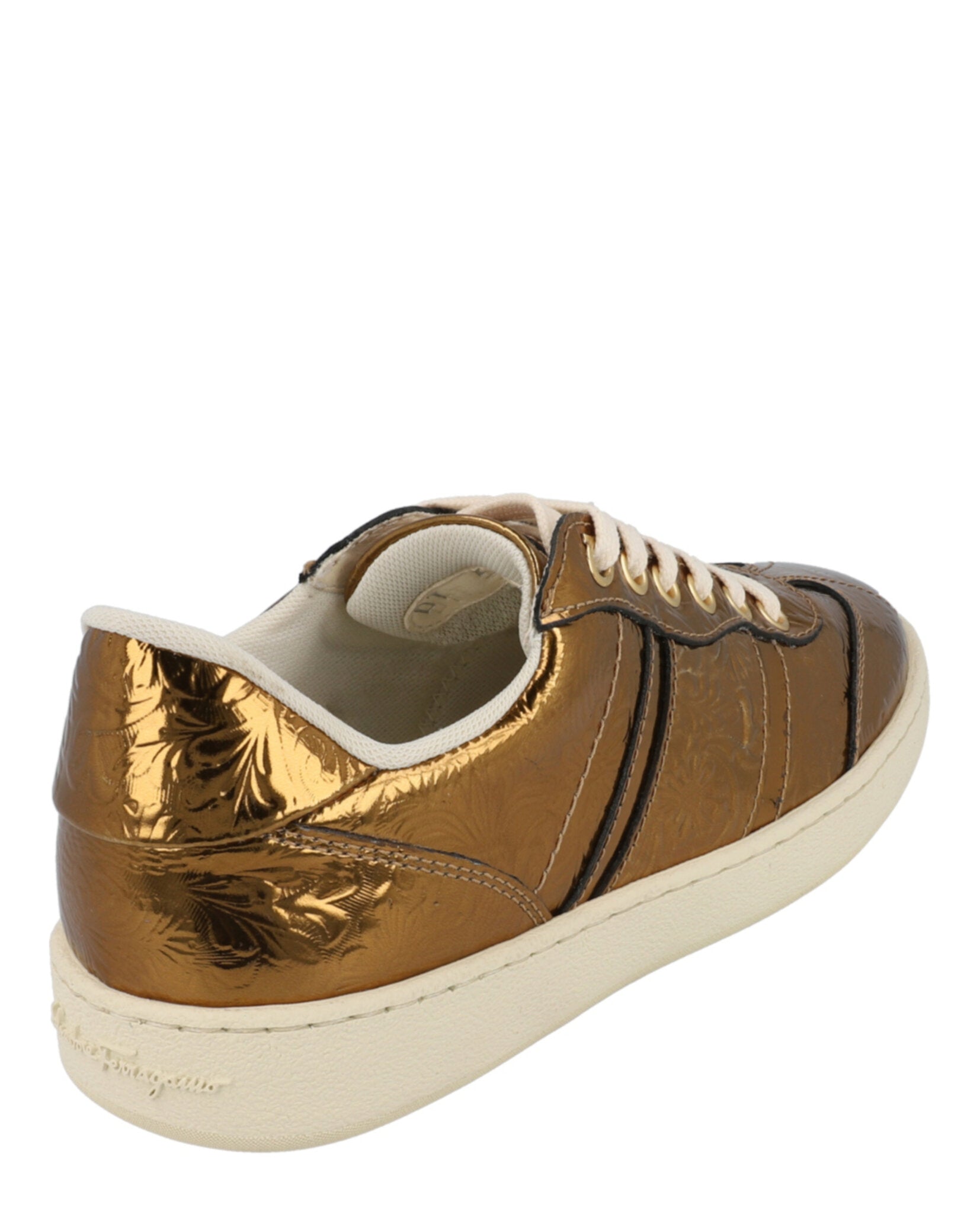 Ferragamo Womens Faith Metallic Sneakers