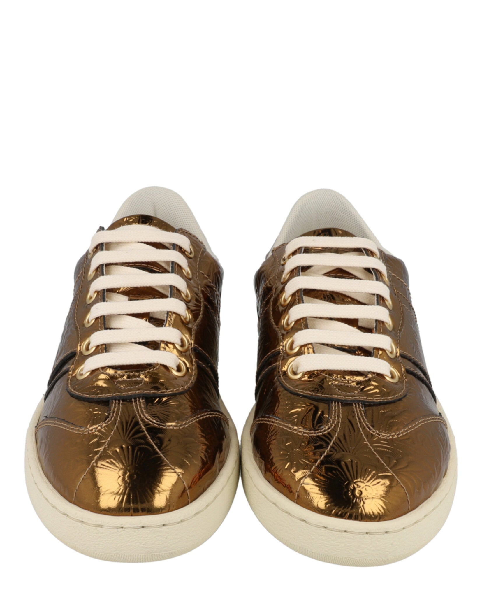 Ferragamo Womens Faith Metallic Sneakers