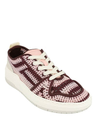 Ferragamo Womens Dennis Crochet Sneakers