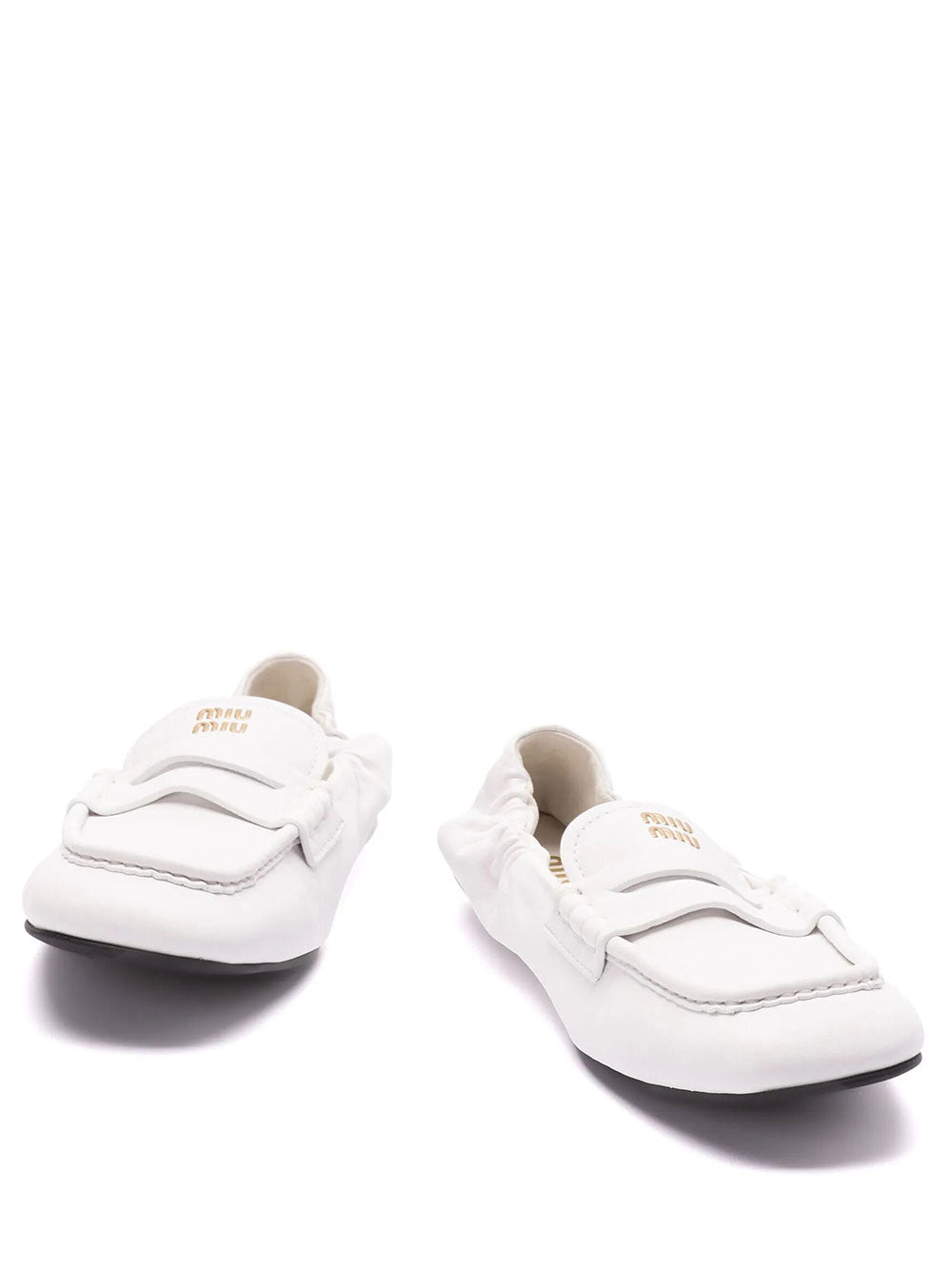 MIUMIU Ruches Nappa Leather Loafers Women