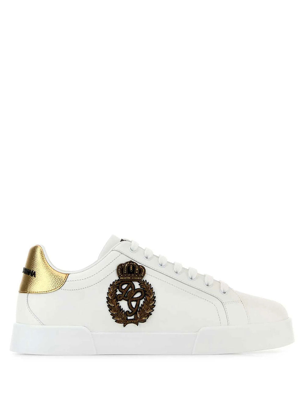 DOLCE & GABBANA Sneakers Portofino In Vitello Nappato Con Patch Corona Women