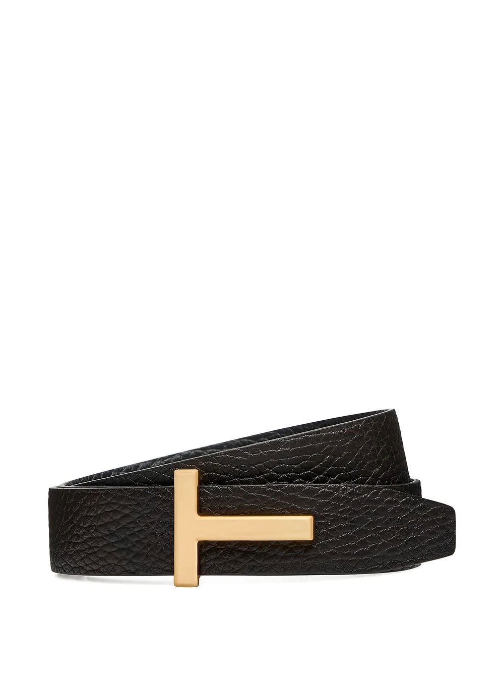 TOM FORD Tom Ford Men Grained Leather T-Buckle Belt