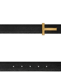 TOM FORD Grained Leather T-Buckle Belt Women