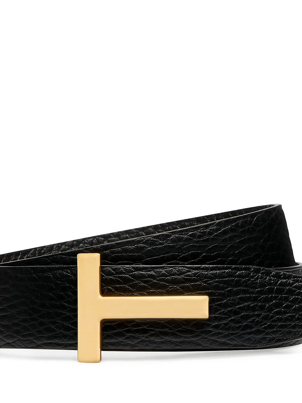 TOM FORD Tom Ford Men Grained Leather T-Buckle Belt
