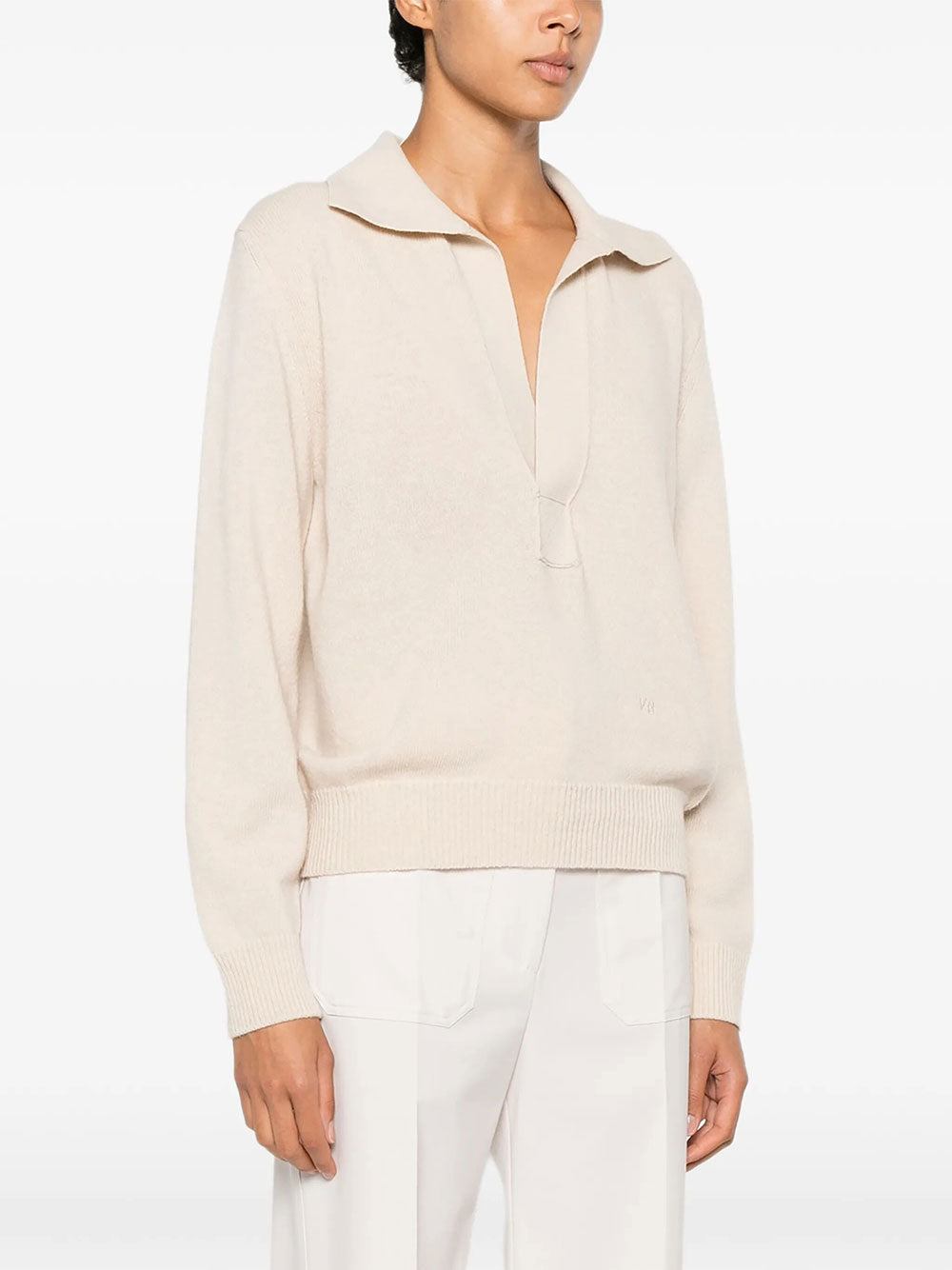 VICTORIA BECKHAM Victoria Beckham Women Genevieve Polo Jumper In Merino Wool